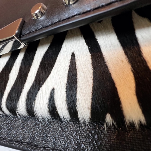 MICHAEL KORS JADE BLACK MULTI Calf Hair and Leather Shoulder Bag - Picture 7 of 12